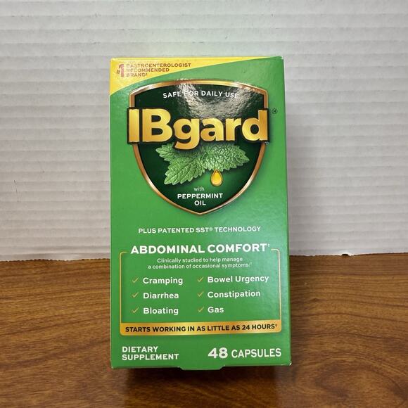 IBgard Irritable Bowel Syndrome 48ct Caps Abdominal Comfort- Exp 2027 180mg - Picture 1 of 3